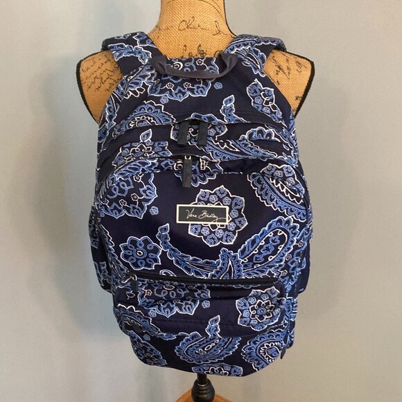 Vera Bradley Blue Paisley XL Backpack Lighten Up - Picture 1 of 15
